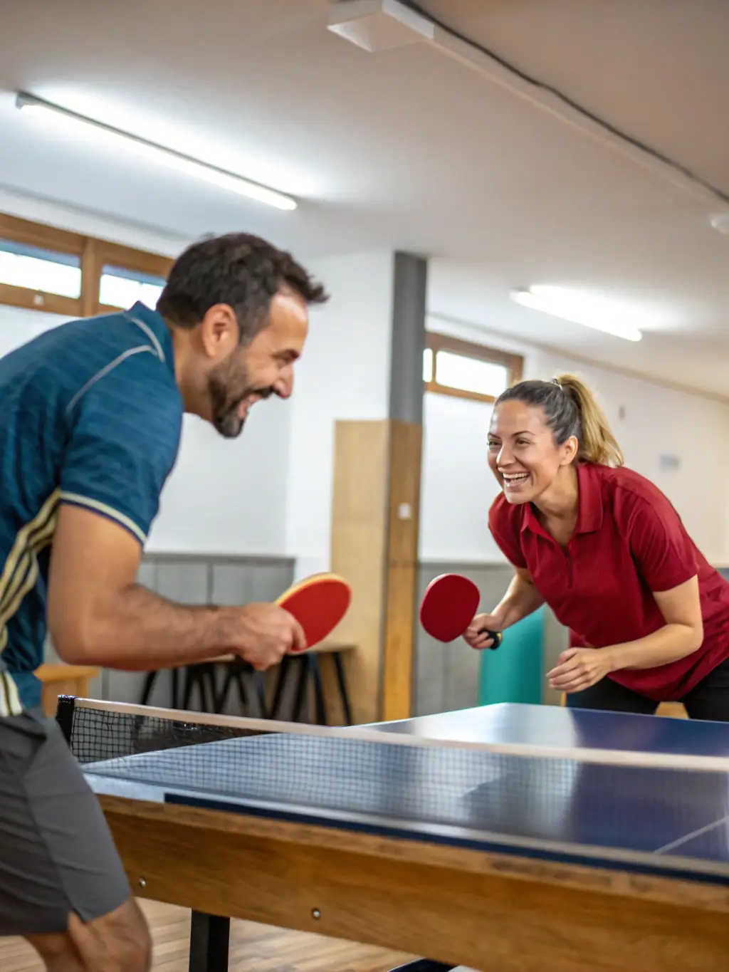 Image of a diverse group of ETT members participating in a friendly round-robin tournament, showcasing the inclusive and competitive spirit of the club.